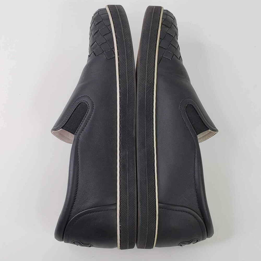 Bottega Veneta Slip On Shoes Black Leather Braided Low Top Men’s 39 US 9 - Picture 7 of 9